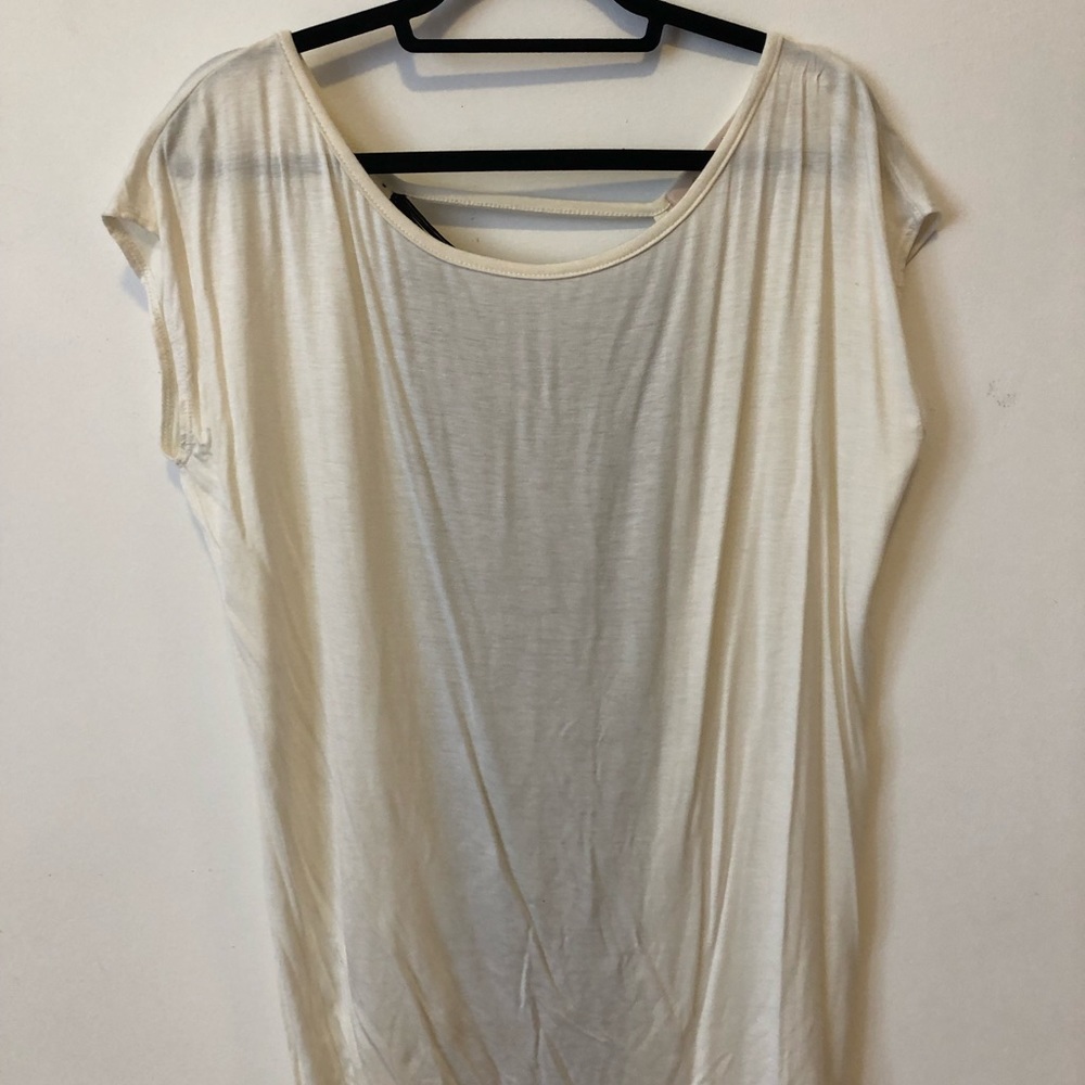 White, open back lush top